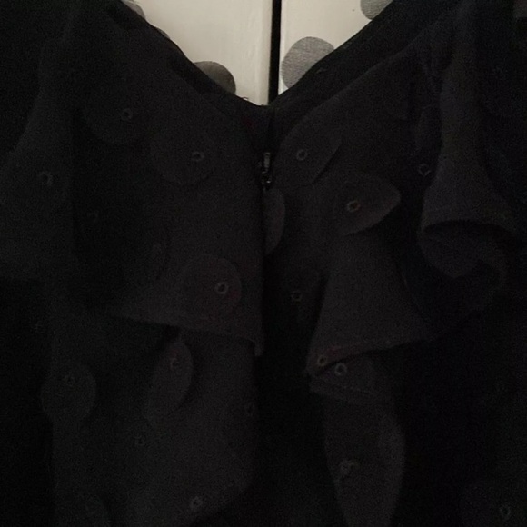 Zimmermann Textured Slip Dress Black Appliqué V Neck Wedding Goth Size 0‎ US 4 - Picture 8 of 10